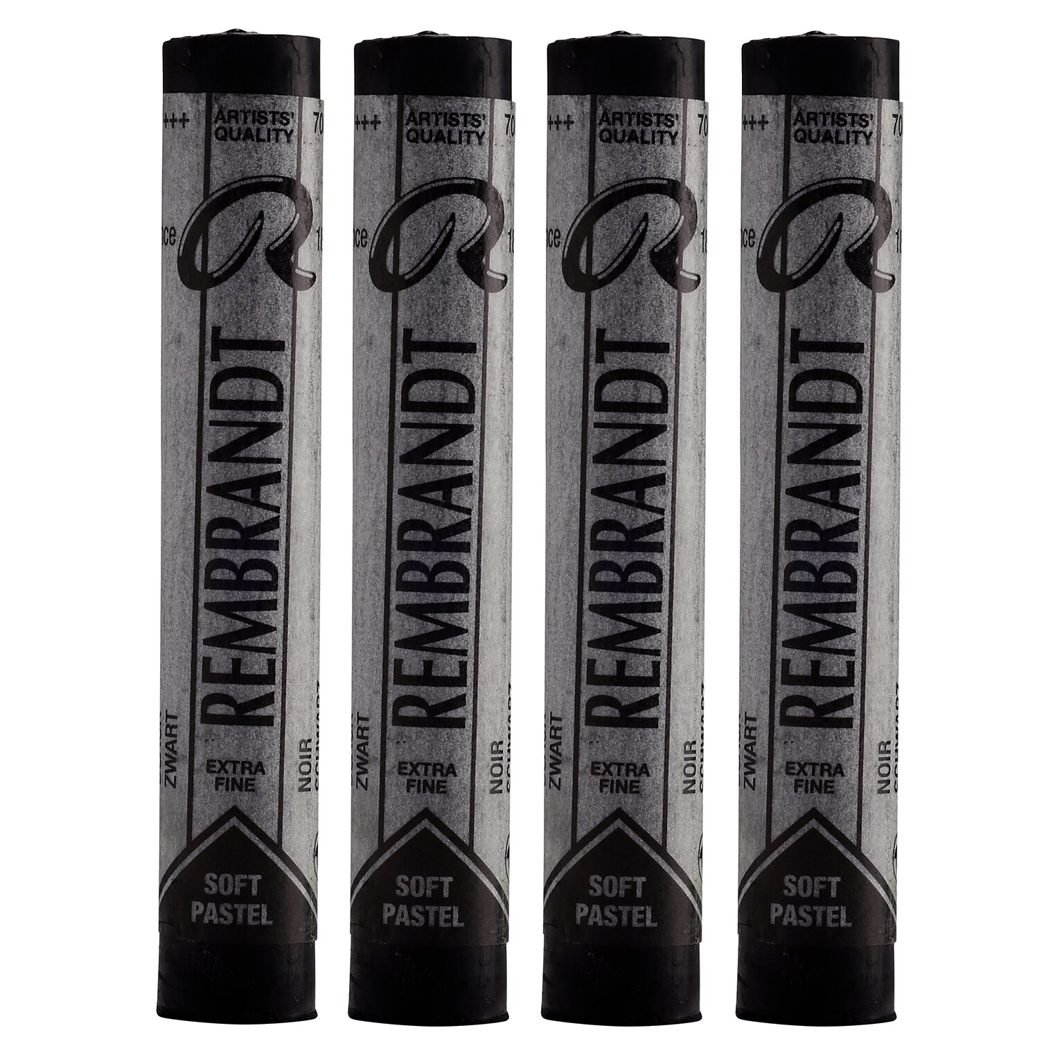 Rembrandt Soft Pastel Single Color Set, Black, 5/Set, 4 Sets/Bundle (RBX31997005-4)