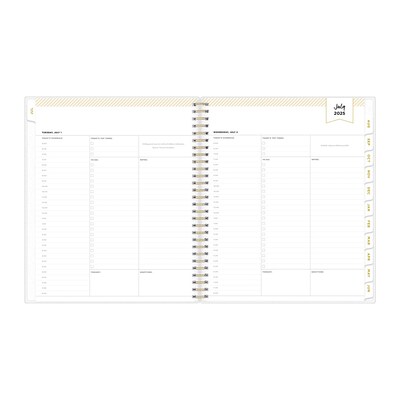 2025-2026 Day Designer for Blue Sky Rugby Stripe 8 x 10 Academic Daily & Monthly Personal Organize