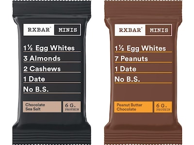 RX Bar Minis Protein Bars, Chocolate Sea Salt/Peanut Butter Chocolate, 0.9 oz., 8 Bars/Box (19390800