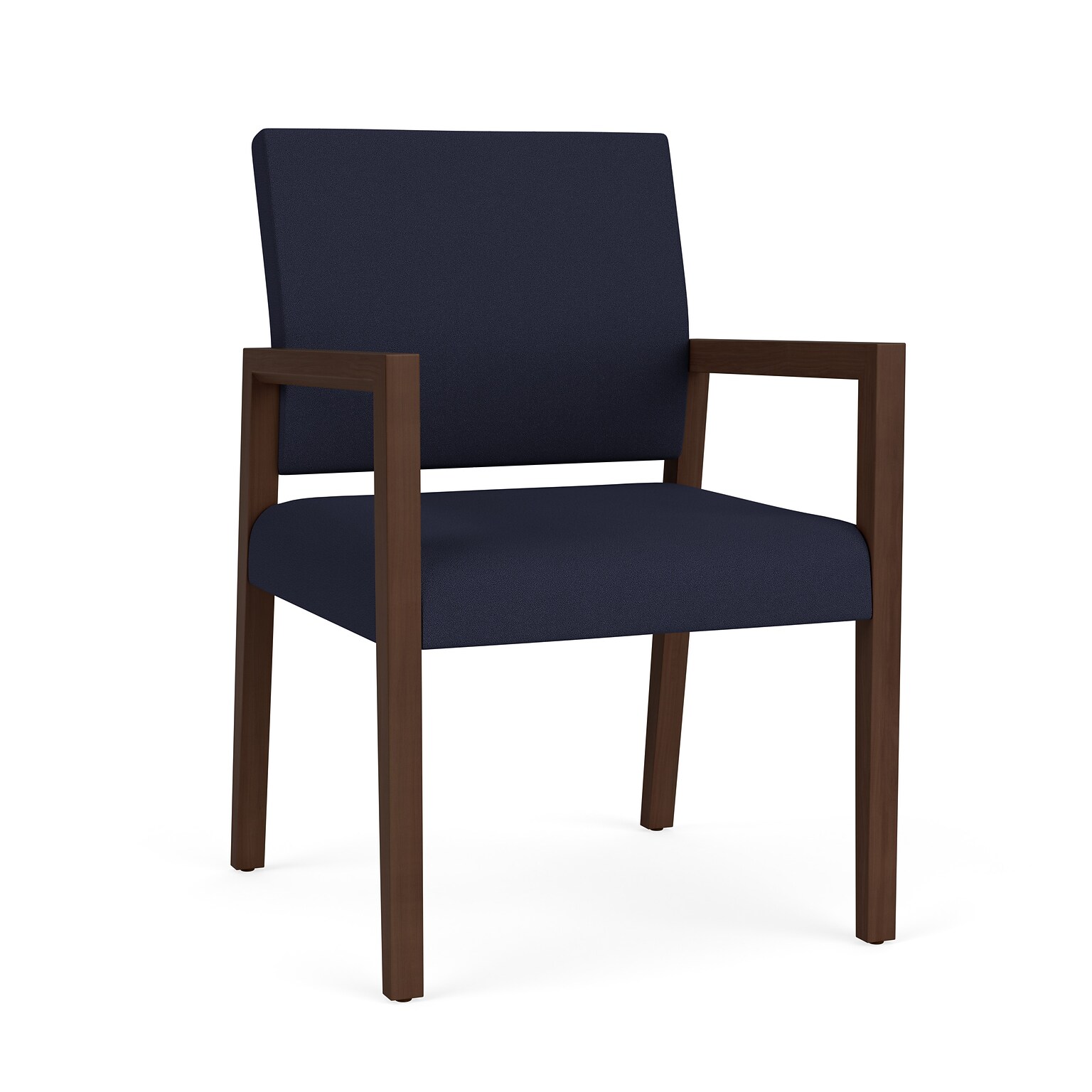 Lesro Brooklyn Fabric Guest Chair, Open House Navy/Walnut (BK1101.WWL-01OHNA)