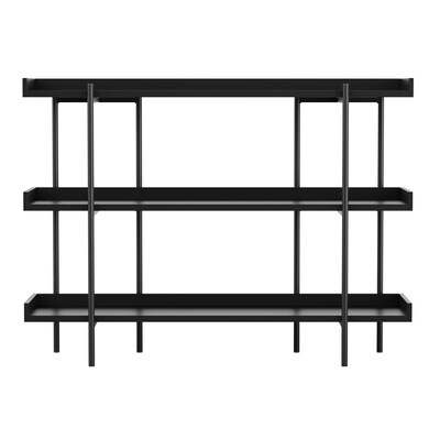 Martha Stewart Emmett 35" 3-Shelf Storage Display Unit Bookcase, Black Engineered Wood/Oil-Rubbed Bronze Metal (JN2542B3BKBK)