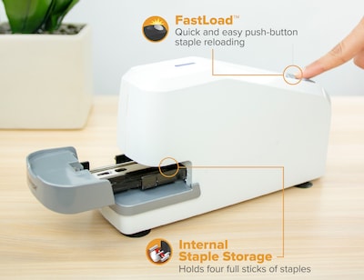 Bostitch Impulse 30 Electric Desktop Stapler, 30-Sheet Capacity, White (02011)