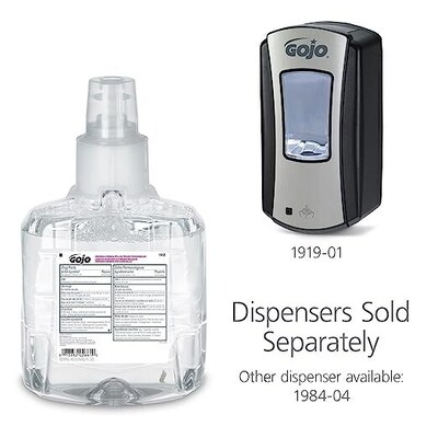 GOJO Antibacterial Foaming Hand Soap Refill for LTX 12 Dispenser, Plum Scent, 1200 ml, 2/Carton (1912-02)