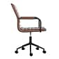 Martha Stewart Taytum Faux Leather Swivel Office Chair, Saddle Brown/Oil Rubbed Bronze (CH142370BRBK)