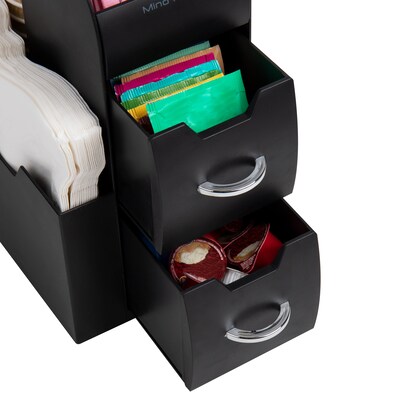 Mind Reader 11-Compartment Coffee Cup and Condiment Organizer, Black, 2/Pack (2CAD01-BLK)