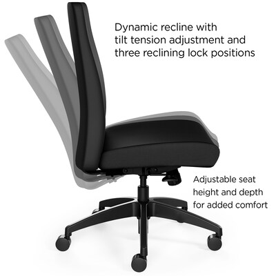 Workplace2.0™ Task Chair Upholstered, Armless, Black Fabric, Synchro Tilt (54165)