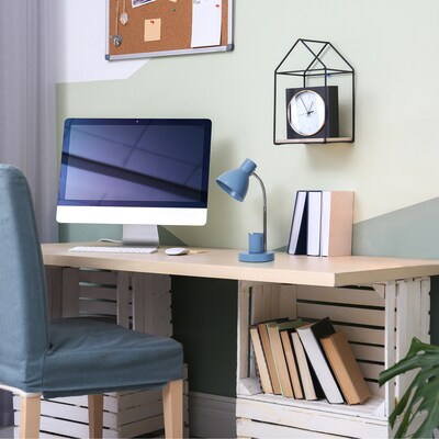 Simple Designs Sleek Essentials LED Desk Lamp, 16.22", Blue (LD1076-BLU)