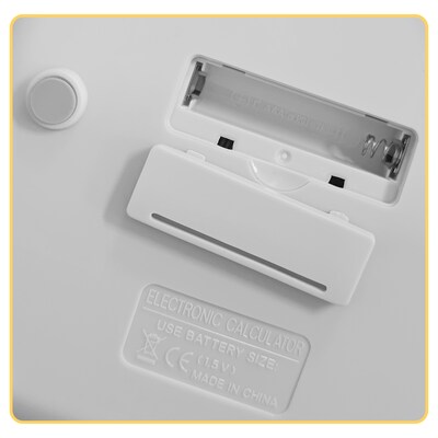 SaharaCase 12-Digit Battery/Solar Powered Desktop Calculator, Cream (KB53)
