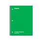Staples 1-Subject Notebook, 8" x 10.5", College Ruled, 70 Sheets, Green (TR27502)