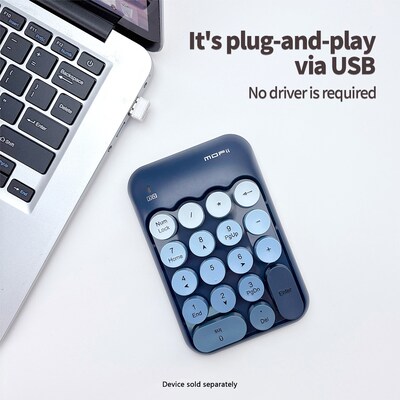 SaharaCase Retro Numeric Keypad Wireless Ergonomic Number Pad, Navy Blue (KB49)