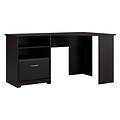 Bush Furniture Cabot 60W Corner Desk with Storage, Espresso Oak (WC31815-03K)