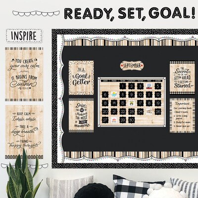 Creative Teaching Press Black, White, and Wood Calendar Set Bulletin Board Set, 87/Set (CTP10920)