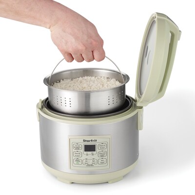Starfrit SRFT024737001 14-Cup Electric Rice Cooker, Green & Gray (SRFT024737001)