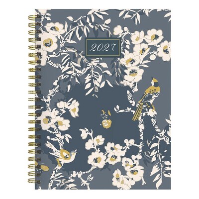 2027 TF Publishing Blooms of Blue 6.5 x 8  Weekly & Monthly Standard Planner, Paperboard Cover, Multicolored (27-9218)