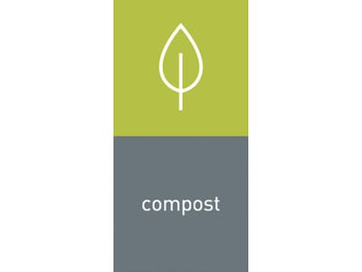 simplehuman Compost Magnetic Sorting Label, 8 x 4, Green/Gray, 2/Pack (KT1176)