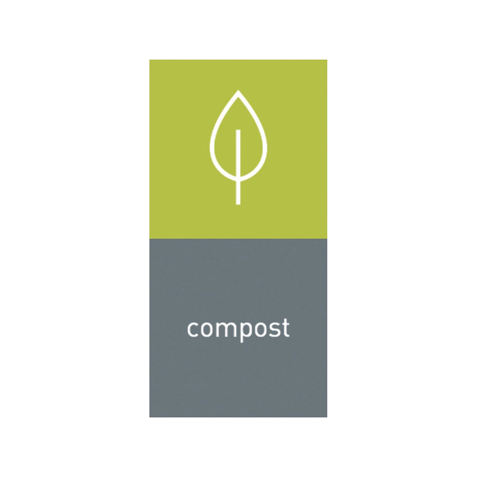 simplehuman Compost Magnetic Sorting Label, 8 x 4, Green/Gray, 2/Pack (KT1176)