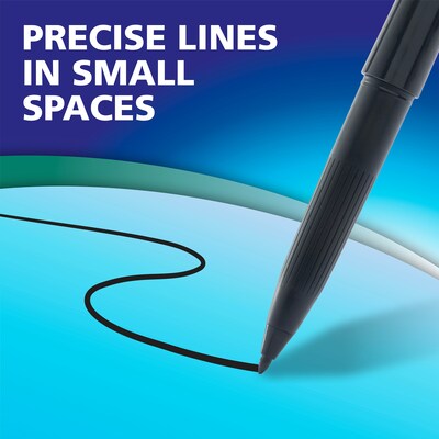 Expo Vis-à-Vis Wet Erase Markers, Ultra Fine Tip, Black, 12/Pack (16001)