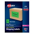Avery Laser Shipping Labels, 5-1/2 x 8-1/2, Neon Green, 2 Labels/Sheet, 100 Sheets/Box (5952)