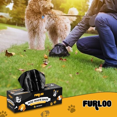 Furloo Heavy Duty Pet Waste Disposal Bags, 2 Gallons, Black, 4000 Total Bags (FLO2-20)