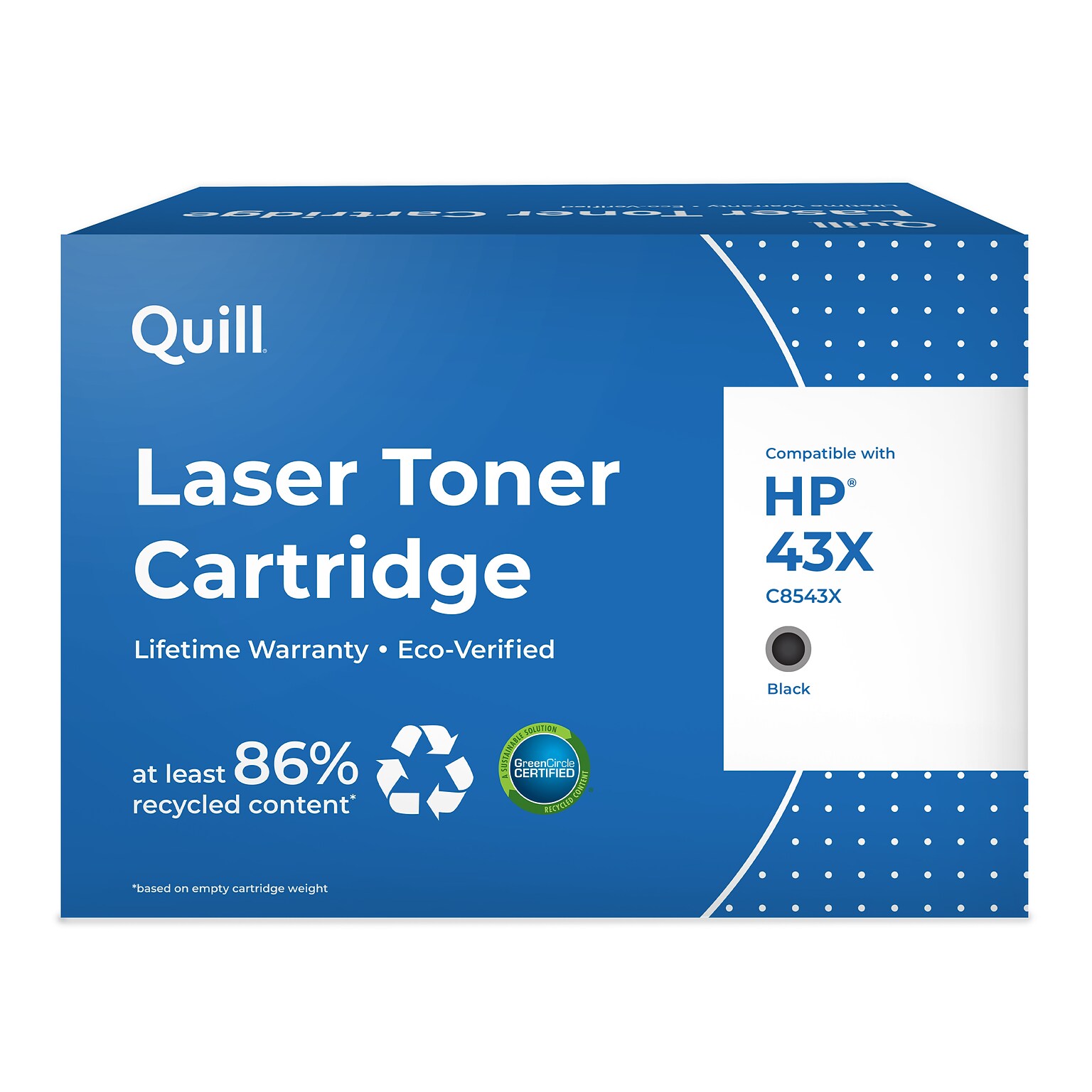 Quill Brand Remanufactured HP 43X (C8543X) Black High Yield Laser Toner Cartridge (100% Satisfaction Guaranteed)