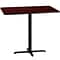 Flash Furniture 30x48 Rectangular Laminate Table Top, Mahogany w/22x30 Bar-Height Table Base