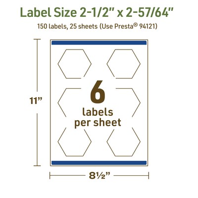 Avery Dissolvable Decorative Edge Multipurpose Labels, 2-1/2" x 2-57/64", Off-white, 150/Pack (94121)