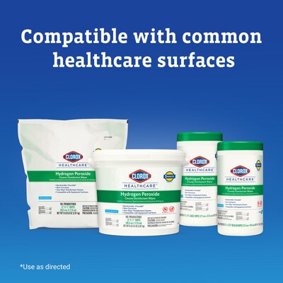 Clorox Healthcare Disinfecting Wipes, 155 Wipes/Container, 6/Carton (30825CT)