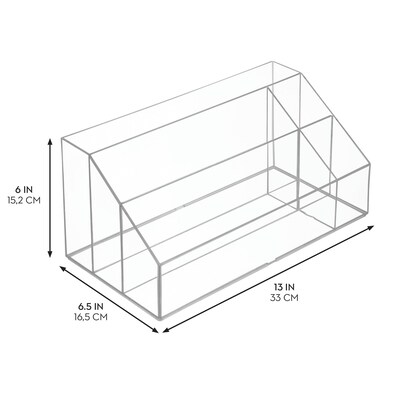 iDESIGN 5-Compartment Plastic Drawer Organizer, Clear, 2 Piece (29107M2)