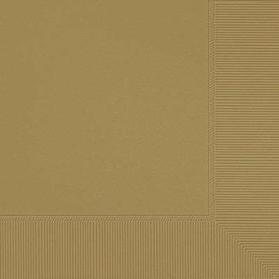 Party City Lunch Napkin, 2-Ply, Gold, 40 Napkins/Pack (AM61211-19-ST)