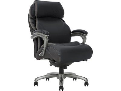 Serta Big & Tall Ergonomic Bonded Leather Swivel Executive Chair, Black (44954)