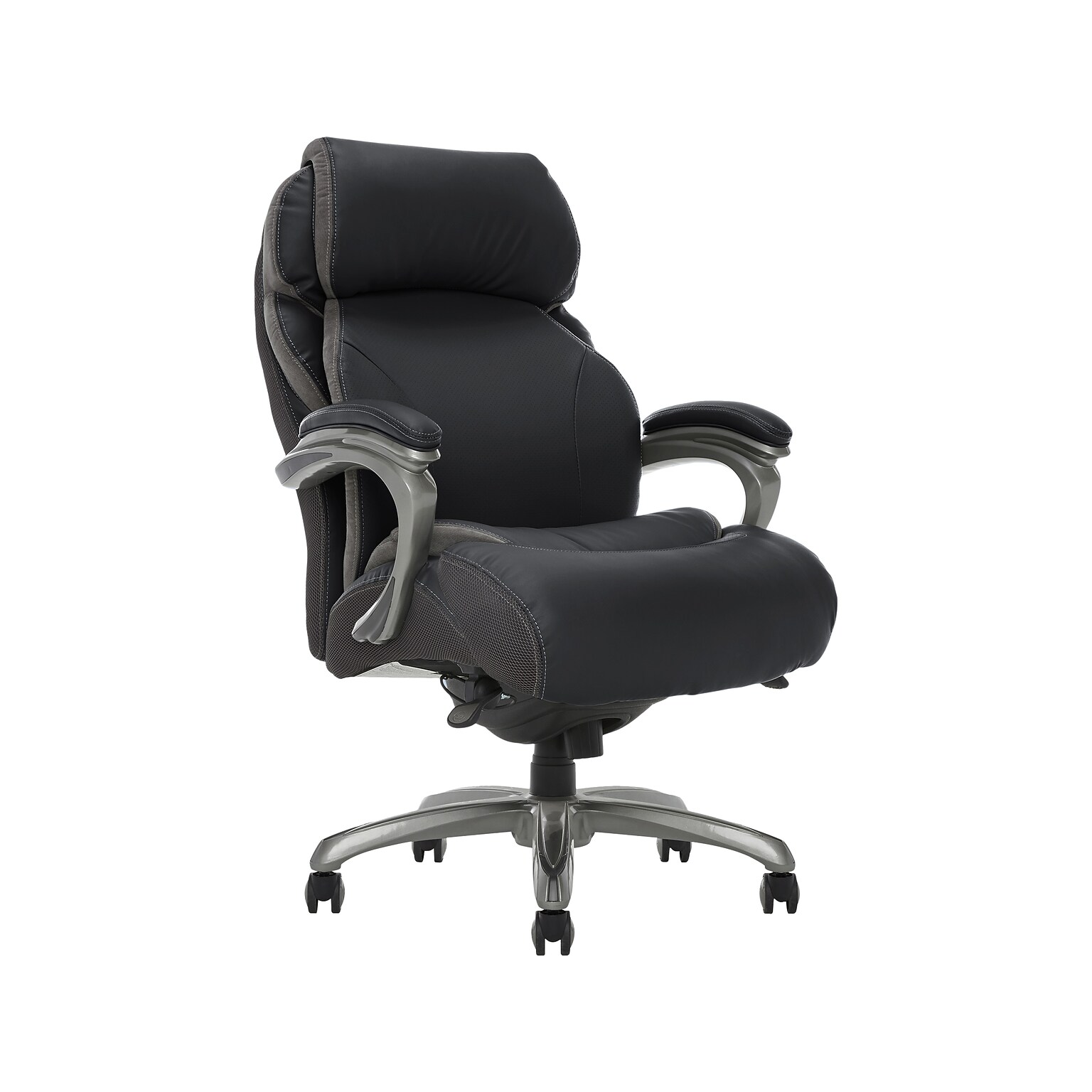 Serta Big & Tall Ergonomic Bonded Leather Swivel Executive Chair, Black (44954)