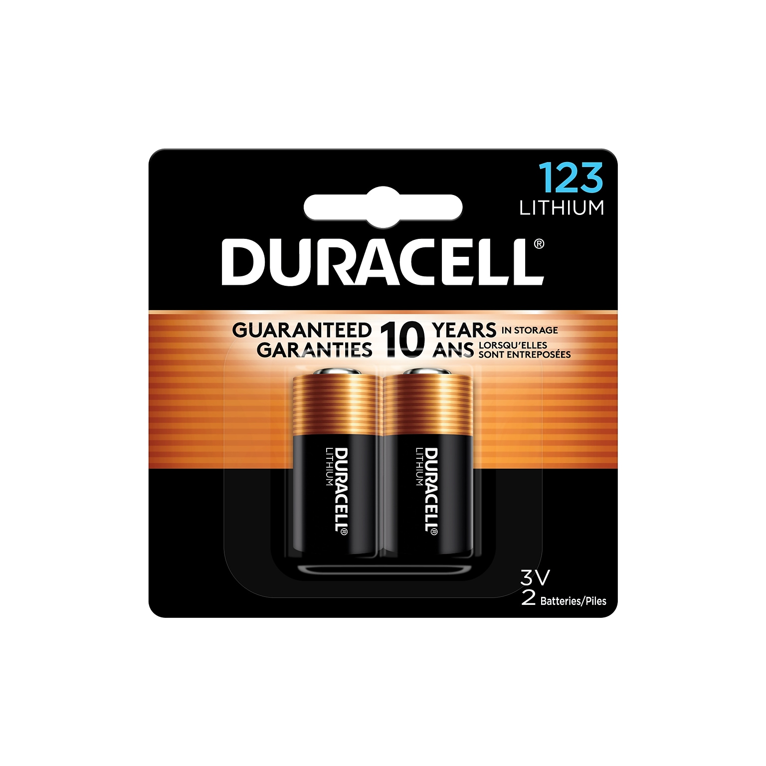 Duracell 123 Lithium 123 Lithium Battery, 2/Pack (DL123AB2PK)