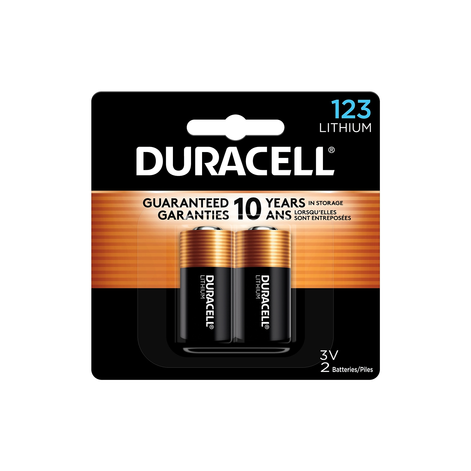 Duracell 123 Lithium Battery, 2/Pack (DL123AB2PK)