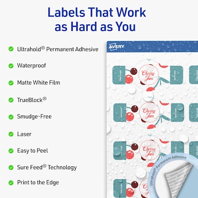 Avery Cigar Laser Multipurpose Labels, 1.5 x 3.5, White, 100/Pack (19479399164)