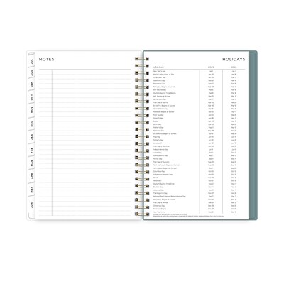 2025-2026 Blue Sky Splatter Dot 5" x 8" Academic Year Weekly & Monthly Planner, Plastic Cover, Jade/Gold (149044-A26)