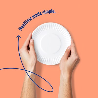 Perk™ Economy Paper Plates, 6", White, 1000/Carton (PK56517)