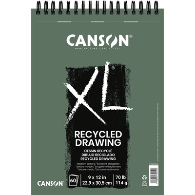 Canson XL Series 9 x 12 Wire Bound Drawing Sketch Pad, 60 Sheets/Pad, 3/Bundle (MCXC100510915-3)