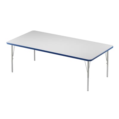Correll Rectangular Activity Table Set, 72" x 36", Height Adjustable, Frosty White (AP1-A3672DEREC-80-14-37-8-18)