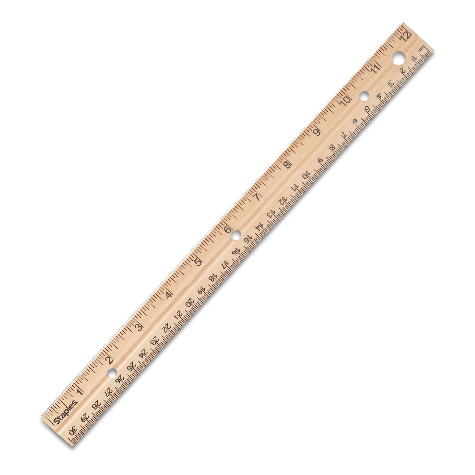 Staples 12 Wooden Imperial/Metric Ruler (51891)