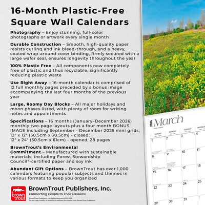 2026 BrownTrout Indiana Wild & Scenic 12" x 12" Monthly Wall Calendar (9798330703876)