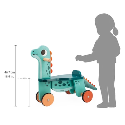 Janod Dinos Portasaurus Ride-on Dinosaur, Multicolored (JND05828)
