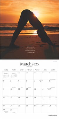 2025 Brush Dance Yoga Silhouettes 12" x 12" Monthly  Wall Calendar (9781975478681)