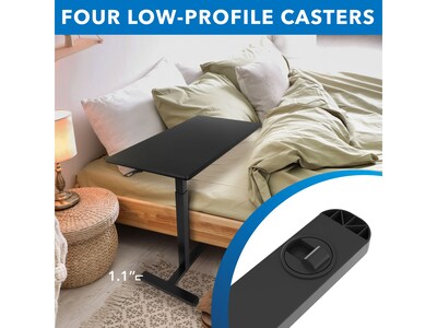 Mount-It! Height-Adjustable Overbed Desk, 26.3"-42.1"H, Black (MI-8040)