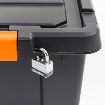 Iris 78 Quart Heavy Duty Store-It-All Plastic Latching Storage Tote,  Black (500216)