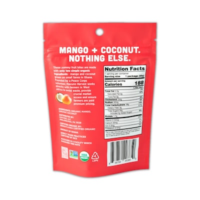 Mavuno Harvest Organic Dried Mango + Coconut Fruit Bites, 1.94 oz., 8 Bags/Pack (MAHW-MCN26PK)
