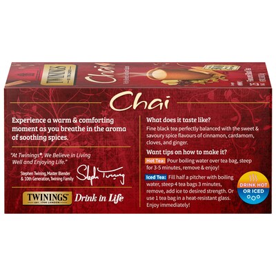 Twinings Chai Tea Bags, 25/Box (TNA51730)