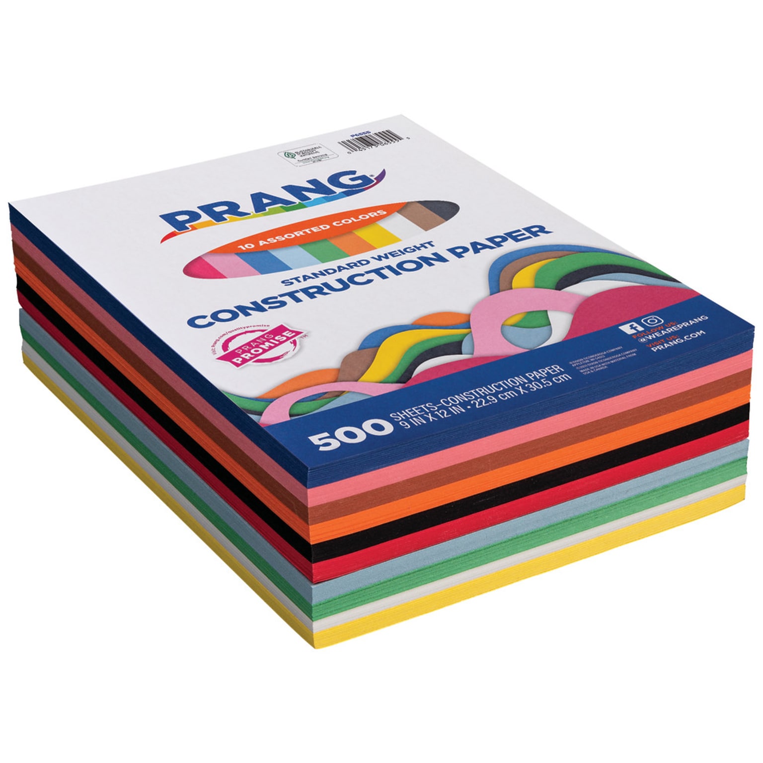 Prang 9 x 12 Construction Paper, Assorted Colors, 500 Sheets/Pack (P6555-0001)