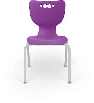 MooreCo 18" Hierarchy Student Chair with 4 Legs, Purple/Platinum Base (703673562065)