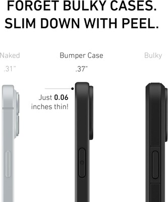 PEEL Bumper Series MagSafe Phone Case for iPhone 15 Plus Case, Shock Absorbing, Black (I15 PLUS BUMPER BLAC)