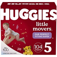 Huggies Little Movers Baby Diapers, Size 5, 104/Carton (49754)